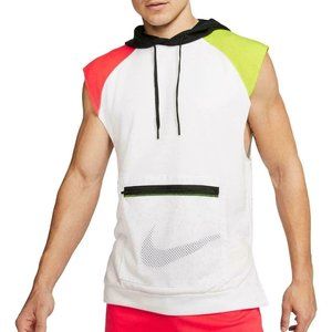 NIKE Sleeveless Hooded Fleece Pullover CJ4746-100 Training Hoodie XXL H12139